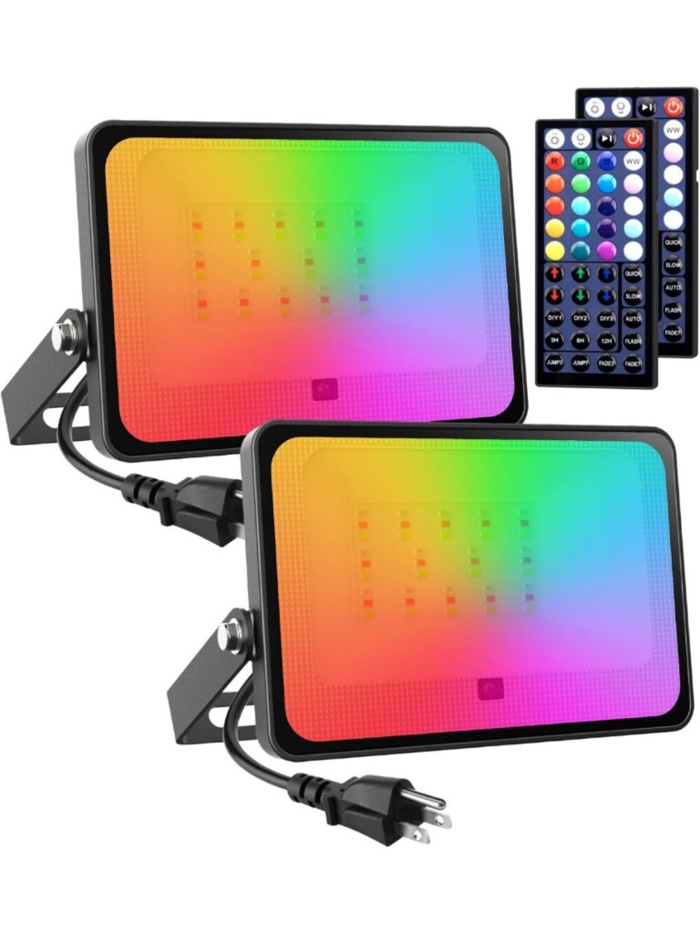 50W RGBW Color Changing LED Flood Light - Outdoor/Indoor, Remote Control, IP66